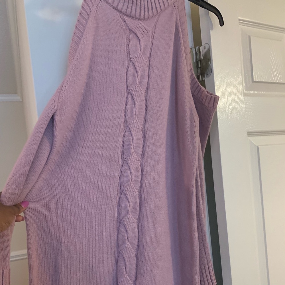 Cold shoulder lilac sweater dress